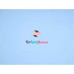 90X90 Ebatında Baskılı Penye Battaniye Mavi