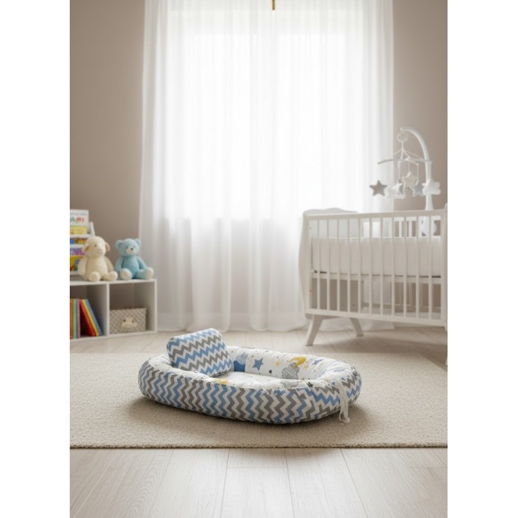 202512 Babynest Yer Yatağı Mavi Gri