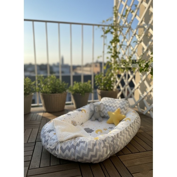 202512 Babynest Yer Yatağı Gri-Sarı