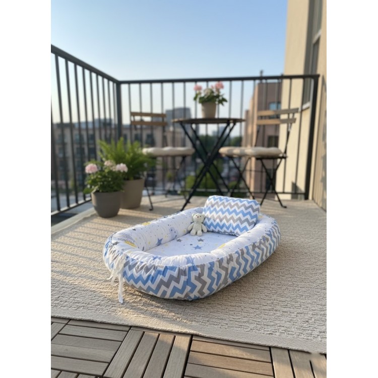 202512 Babynest Yer Yatağı Mavi Gri