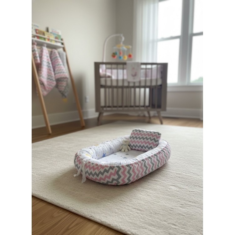 202512 Babynest Yer Yatağı Pembe Gri