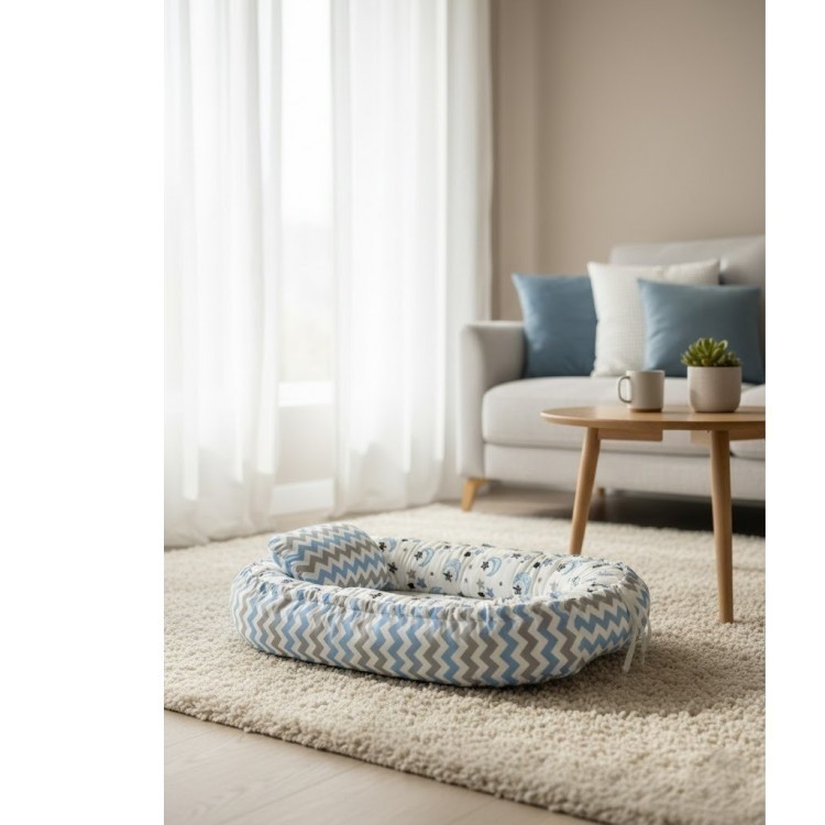 202512 Babynest Yer Yatağı Mavi Gri