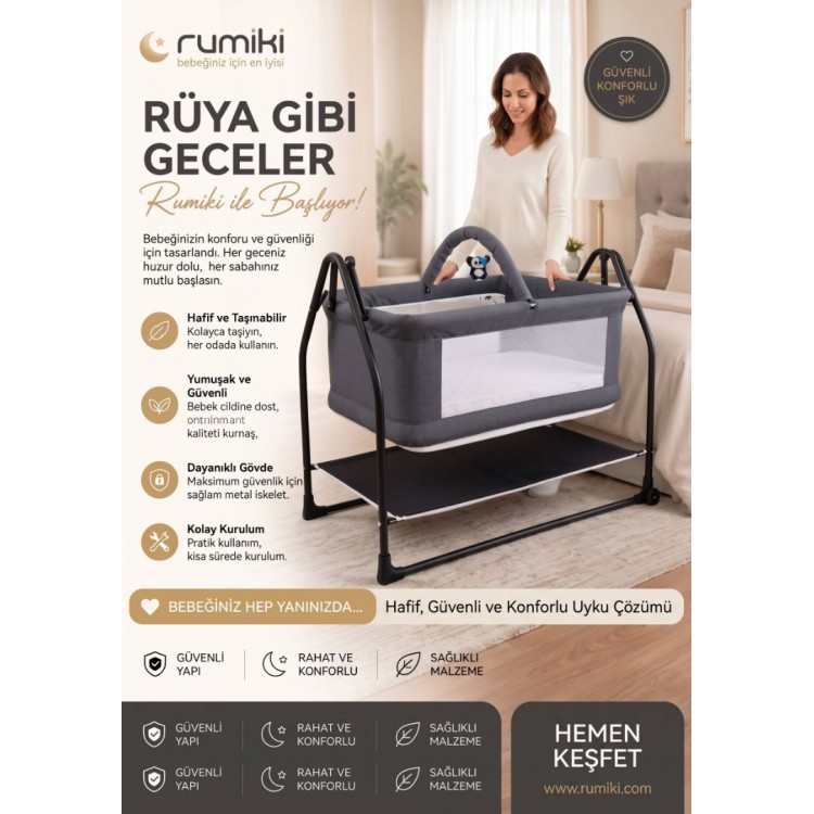 50X90 Ninni Beşik Antrasit 50X90 Ninni Beşik Antrasit