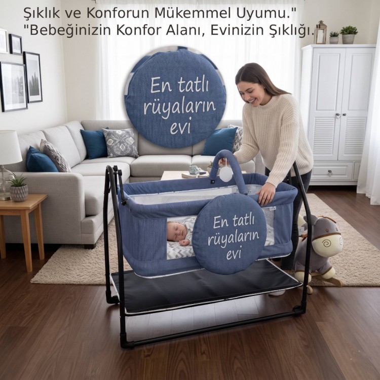 50X90 Ninni Beşik Mavi 50X90 Ninni Beşik Mavi