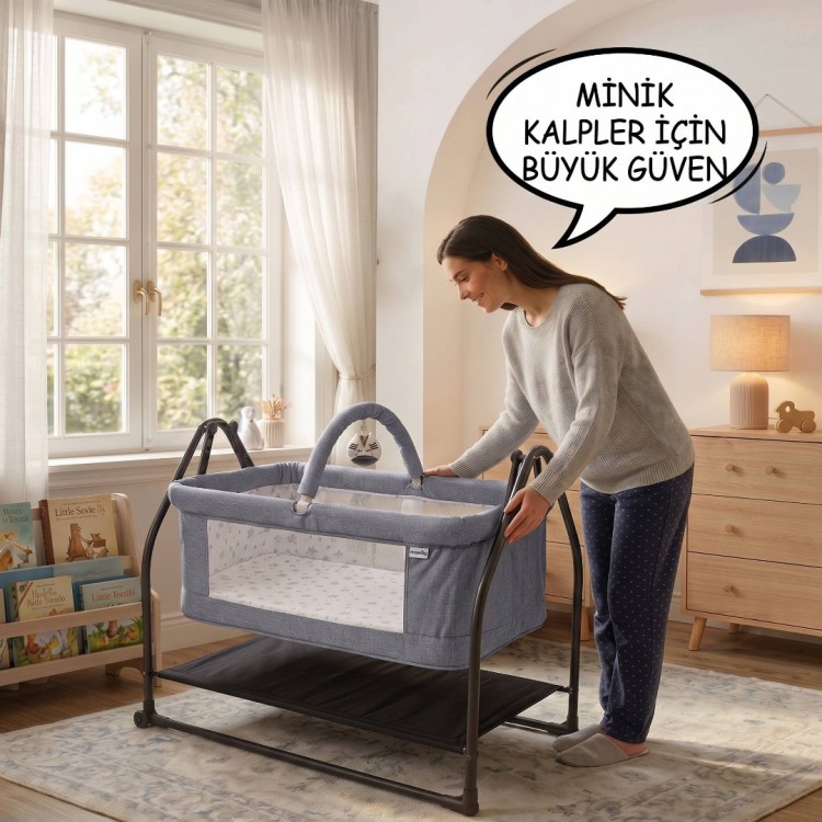 50X90 Ninni Beşik Gri