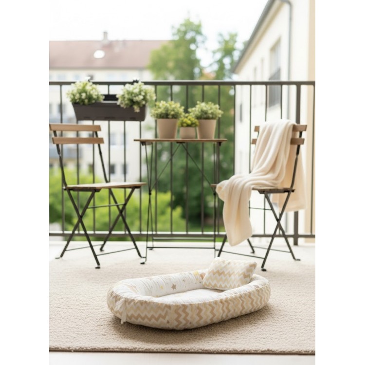 202512 Babynest Yer Yatağı Kahverengi Sarı